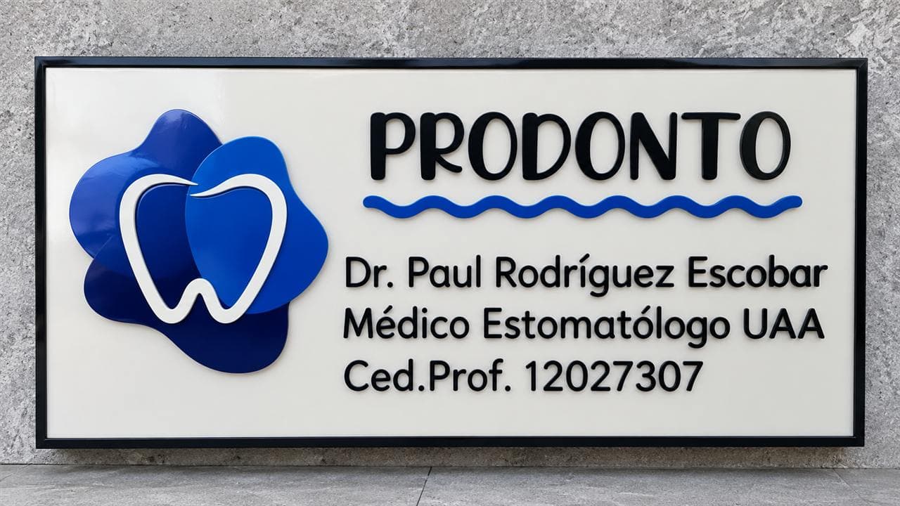 Letrero de la clínica Prodonto