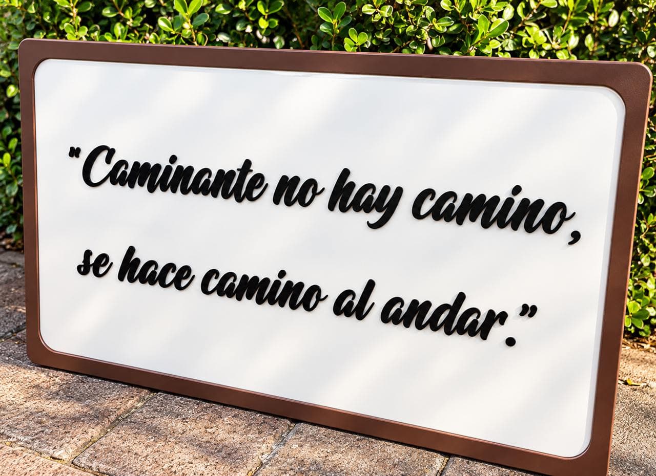 Frase decorativa cortada en acrílico