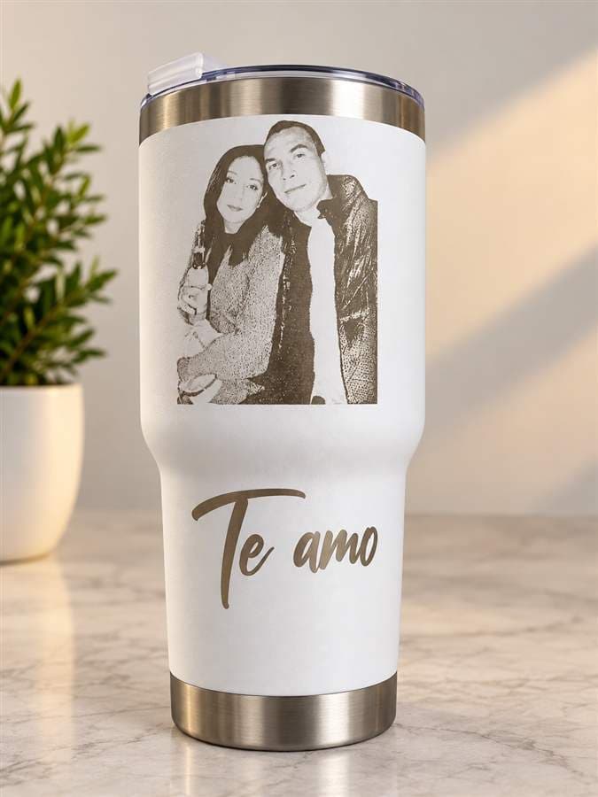 Termo de acero inoxidable con grabado personalizado